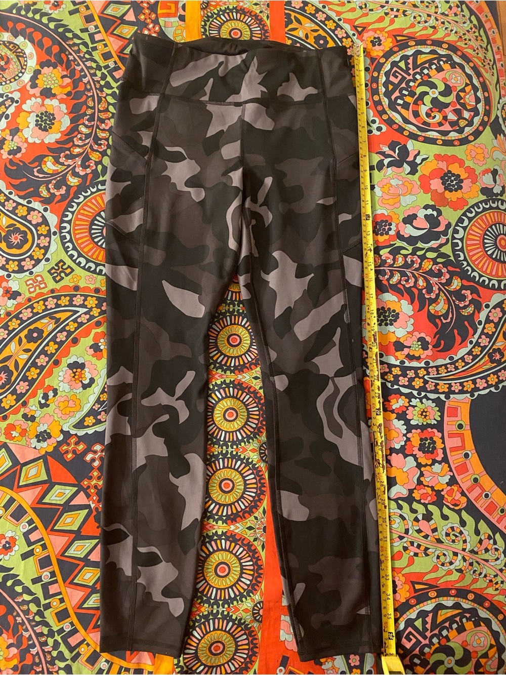 Athleta Black and Gray Camo High-Rise Leggings